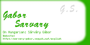 gabor sarvary business card