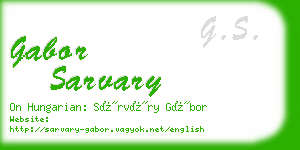 gabor sarvary business card